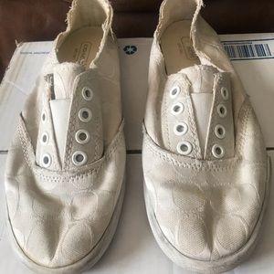 Distressed Coach Laceless Sneakers/Loafers Katie